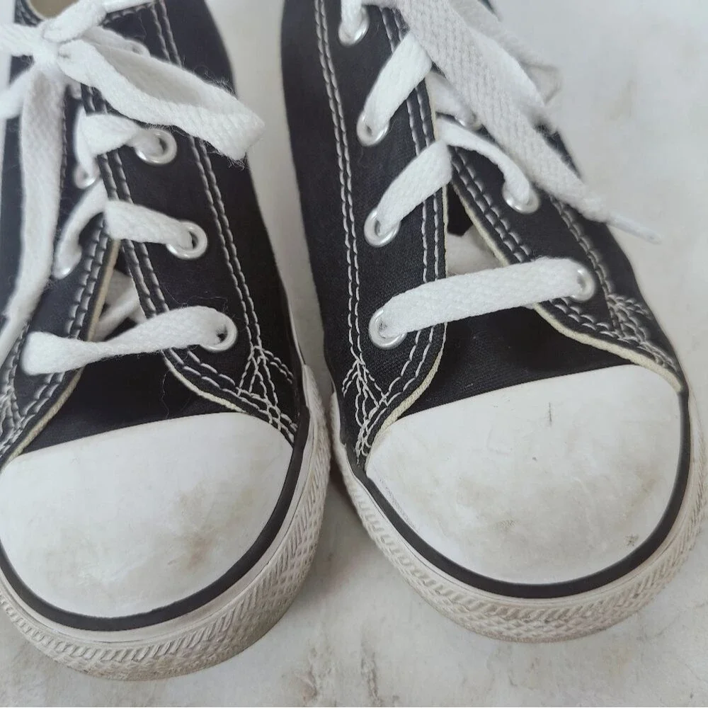 Converse Baby Toddler Chuck Taylor All Star Black Canvas Low Top Sneakers, 10